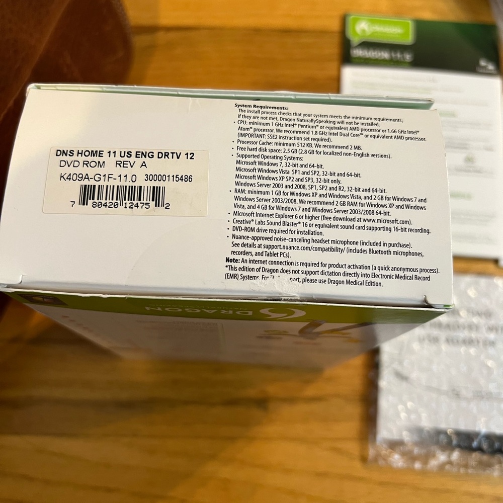 Dragon speech recognition Headset + USB Adapter - Picture 7 of 8